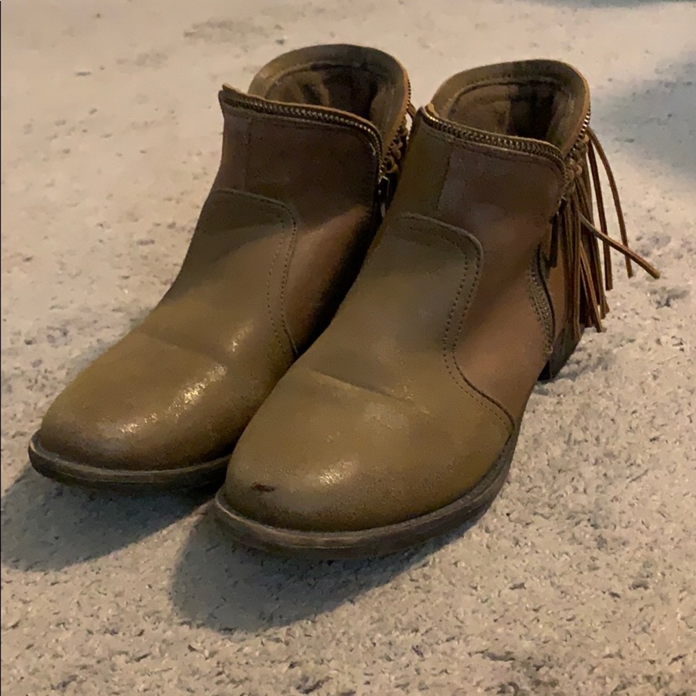 Bamboo Fringe Booties Western Boho